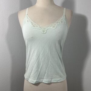Loft‎ Tank Top Womens XS Mint Lace Trim Feminine Fairycore Y2K